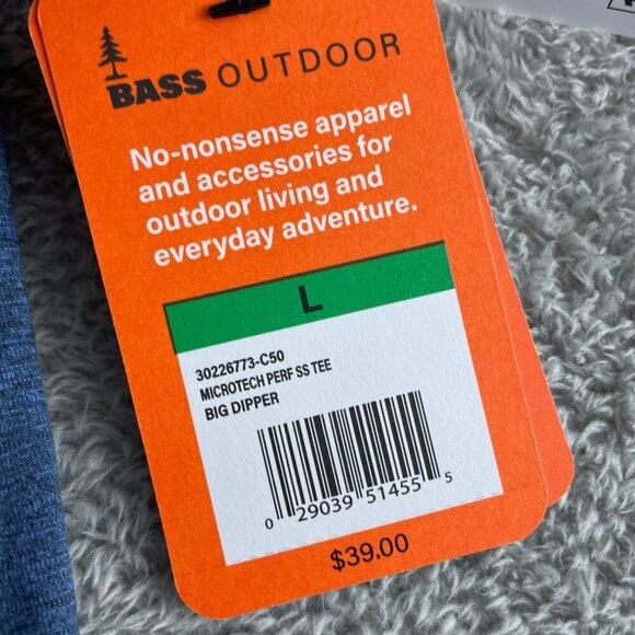 Bass Outdoor Microtech Perf SS Tee Big Dipper Blue L NWT 1692 - Picture 4 of 11